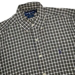 Ralph Lauren Shirt Mens Medium Blake Plaid Short Sleeve Button Up 100% Cotton